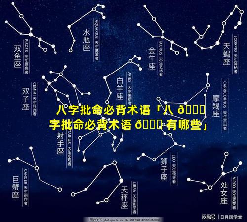 八字批命必背术语「八 🐛 字批命必背术语 🐅 有哪些」